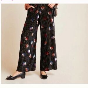 Anthropologie Eva Franco Pasquette Velvet Wide Leg Size 0